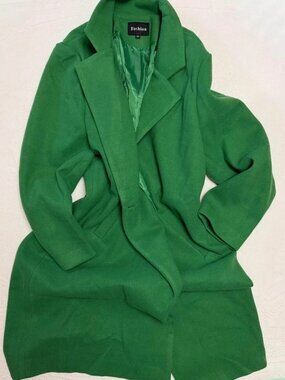 Kelly green longline lapel coat XXL lined jacket new without tags